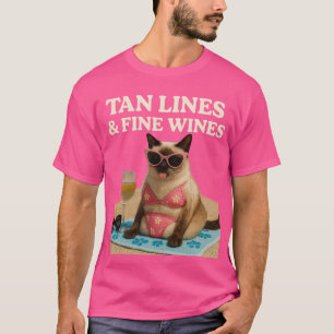 Camiseta Tema de playa para amantes de gatos siameses