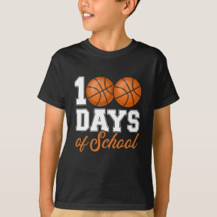 Camiseta Tema de profesor de baloncesto escolar de 100 días
