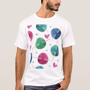 Camiseta Tema de punto, acuarela patrón sin fisuras.