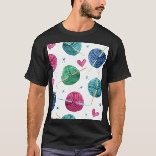 Camiseta Tema de punto, acuarela patrón sin fisuras.