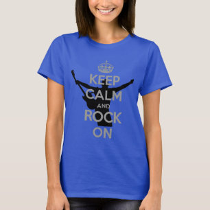 Camiseta Tema de Rock n Roll Mantén la Calma y Rockea
