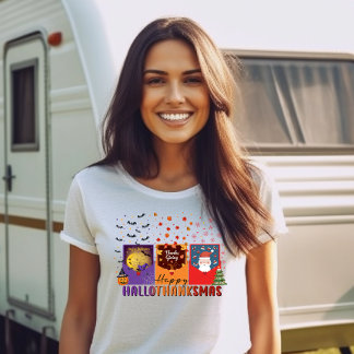 Camiseta Tema de tarjeta de felicitación de Feliz Hallowgra