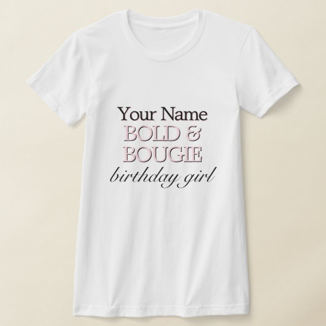 Camiseta Tema de Tiffany Rosa Negrita y Chica de cumpleaños (Distribución)