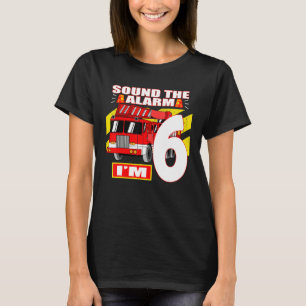 Camiseta Tema del camión de bomberos Cumpleaños de 6 años