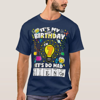 Camiseta Tema del cumpleaños de la ciencia edad 7 Hagamos c