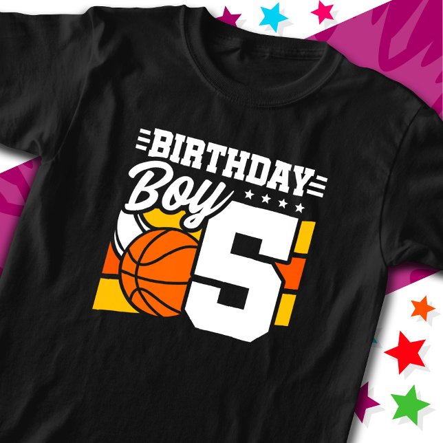 Camiseta Tema del Fiesta de baloncesto de 5 años (Subido por el creador)