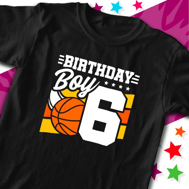 Camiseta Tema del Fiesta de baloncesto de 6 años de edad Ni (Subido por el creador)