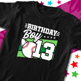 Camiseta Tema del Fiesta de Béisbol de 13 años 13