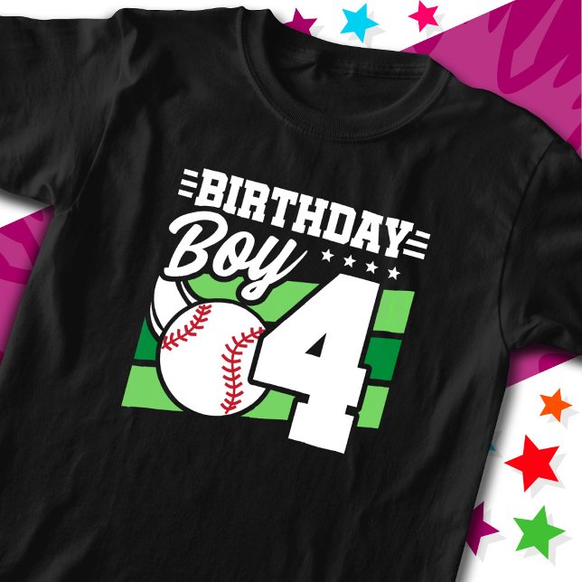 Camiseta Tema del Fiesta de Béisbol de 4 años (Subido por el creador)