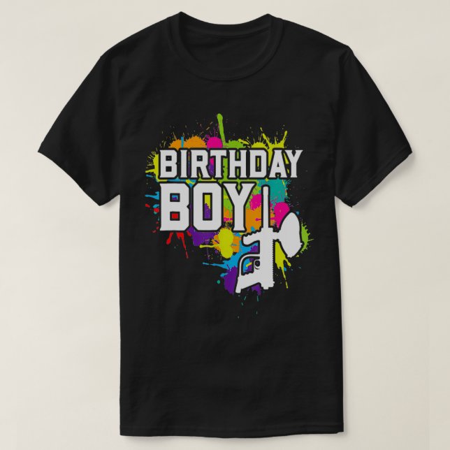 Camiseta Tema del Fiesta del niño de cumpleaños (Diseño del anverso)