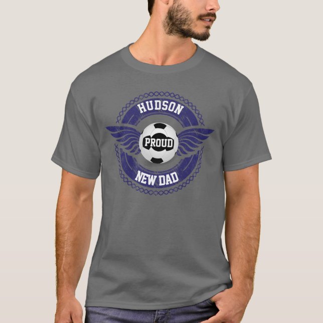 Camiseta Tema del fútbol del nuevo papá orgulloso y persona (Anverso)