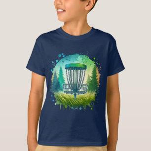 Camiseta Tema del golf en disco verde y azul
