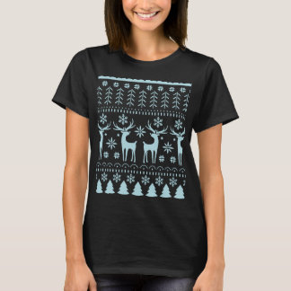 Camiseta Tema del invierno del Arte Popular Azul Ártico