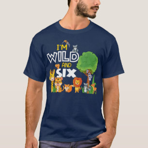 Camiseta Tema del zoológico de animales salvajes de 6 años