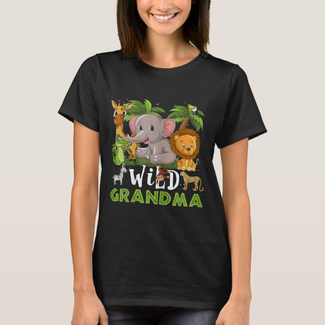 Camiseta Tema del zoológico Wild Grandma Jungle Safari (Anverso)