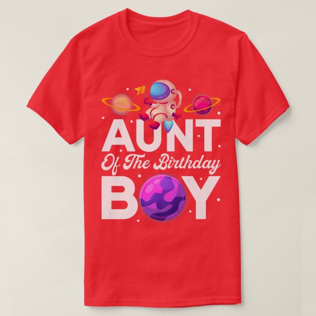 Camiseta Tema Espacial Tía Del Astronauta De Cumpleaños (Diseño del anverso)