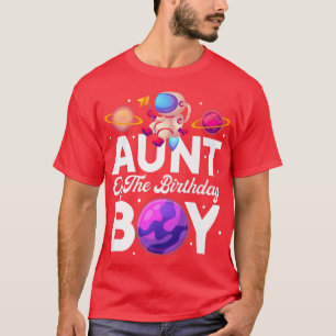 Camiseta Tema Espacial Tía Del Astronauta De Cumpleaños