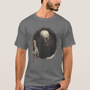 Camiseta Tema espeluznante de terror de zombi Feliz Hallowe