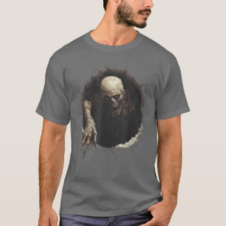 Camiseta Tema espeluznante de terror de zombi Feliz Hallowe