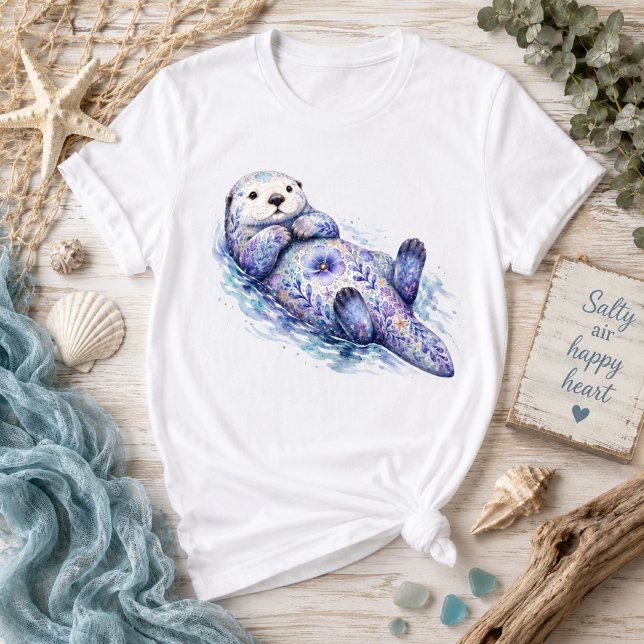 Camiseta Tema Floral Nutria Marina (Subido por el creador)