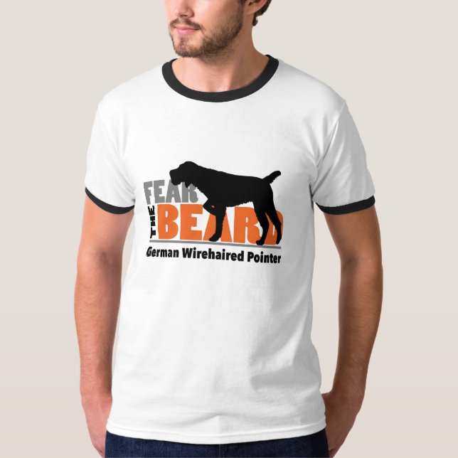Camiseta Tema la barba - indicador Wirehaired alemán (Anverso)