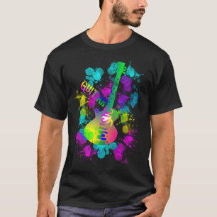 Camiseta Tema musical de Guitarra Arcoiris