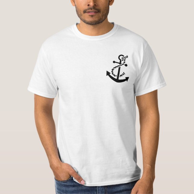 Camiseta Tema náutico del ancla del barco negro (Anverso)