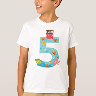 Camiseta tema oceánico Quinto cumpleaños
