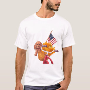 Camiseta Tema patriótico con pipa, bandera y girasol