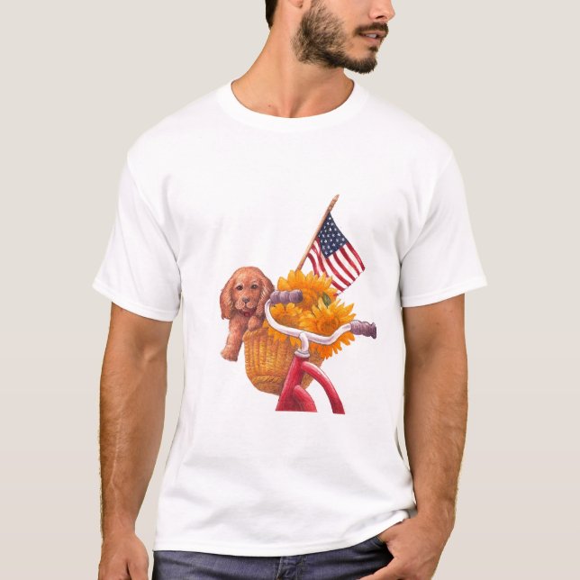 Camiseta Tema patriótico con pipa, bandera y girasol (Anverso)