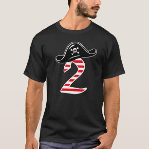 Camiseta Tema Pirata Tercer cumpleaños Fiesta Skull y Gorra