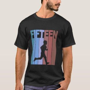 Camiseta Tema Retro de Cumpleaños 15 Corriendo Quinceañero