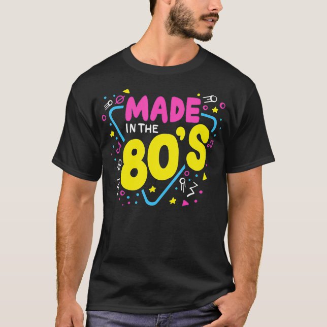 Camiseta Tema retro de la fiesta de cumpleaños de los 80's  (Anverso)