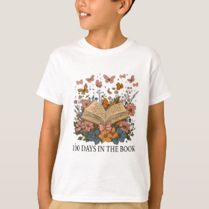 Camiseta Tema Retro Flor Mariposa 100 Días de Escuela