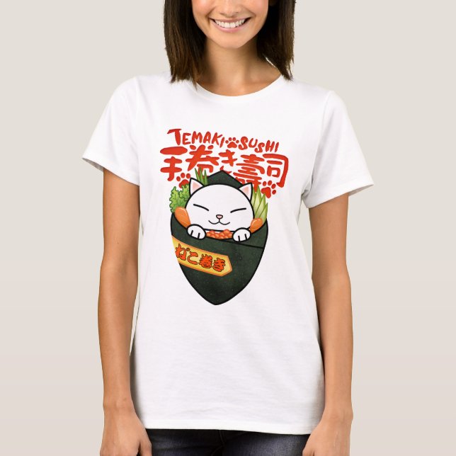 Camiseta Temaki Sushi Cat (Anverso)