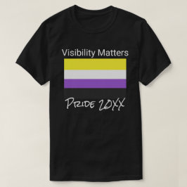Camiseta Temas de visibilidad, Bandera del Orgullo no binar