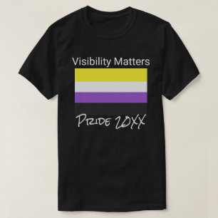 Camiseta Temas de visibilidad, Bandera del Orgullo no binar