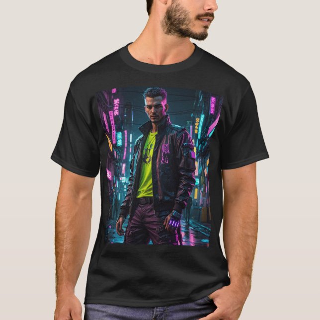 Camiseta temática Cyberpunk (Anverso)