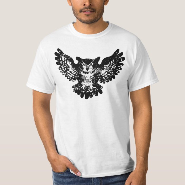 Camiseta temática de diseño de búho de vida silves (Anverso)