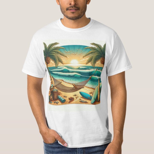 camiseta temática de la playa (Anverso)