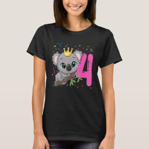 Camiseta Temática de la princesa Koala de cuarto cumpleaños