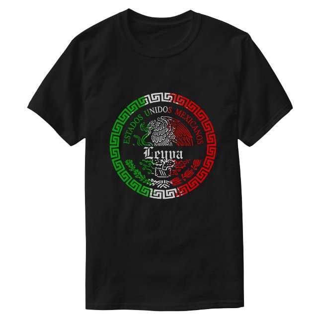 Camiseta temática de México con apellido Leyva par (Leyva Last name Mexico themed T-shirt Men)