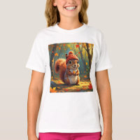 Camiseta temática de otoño | Ardilla de Caída