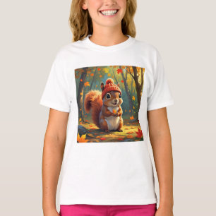 Camiseta temática de otoño Ardilla de Caída