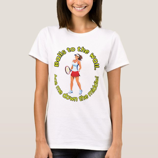 Camiseta temática de tenis con juegos de palabras  (Anverso)