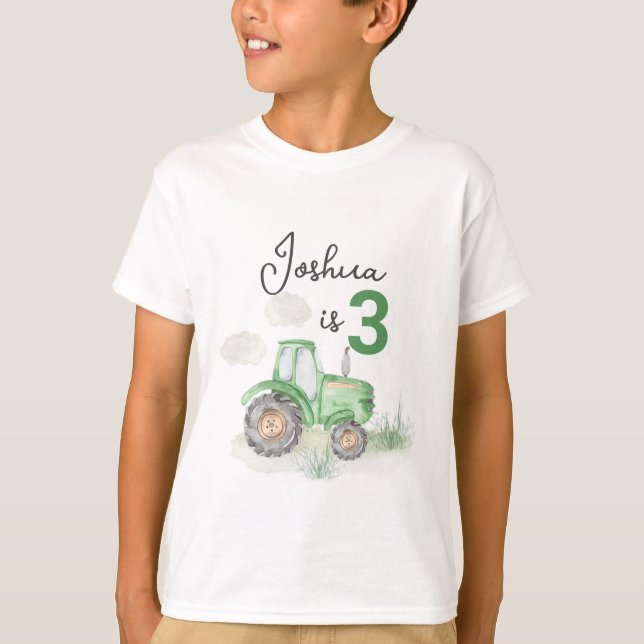 Camiseta temática del Tractor Verde - Diversión de (Anverso)