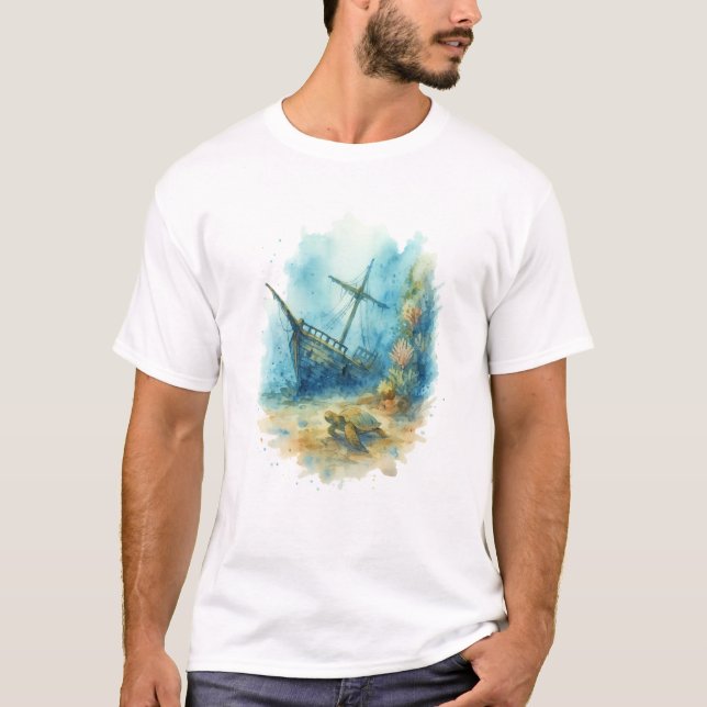 Camiseta temática marina - Naufragio (Anverso)