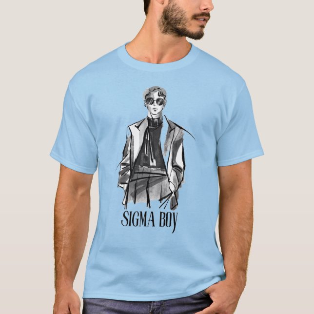 Camiseta temática Sigma boy aura 9999+ solo se pue (Anverso)