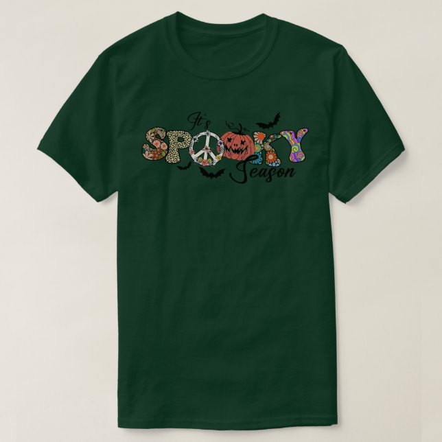 Camiseta Temblorosa temporadaRetro Groovy Hippie HalloweenB (Diseño del anverso)