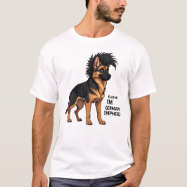 Camiseta Téme Me Soy un Pastor Alemán | Perro Punk Mohawk